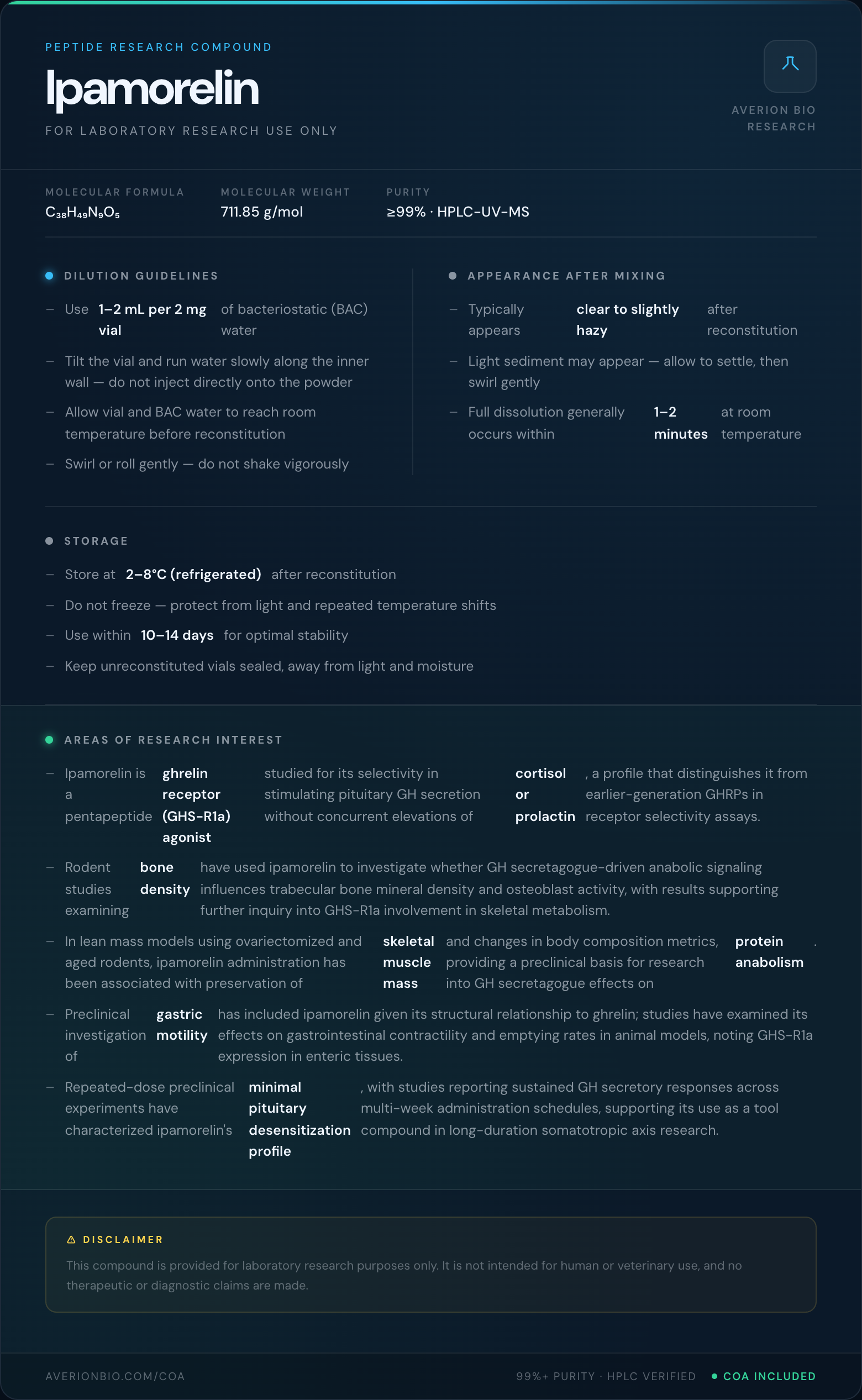 Ipamorelin — info card