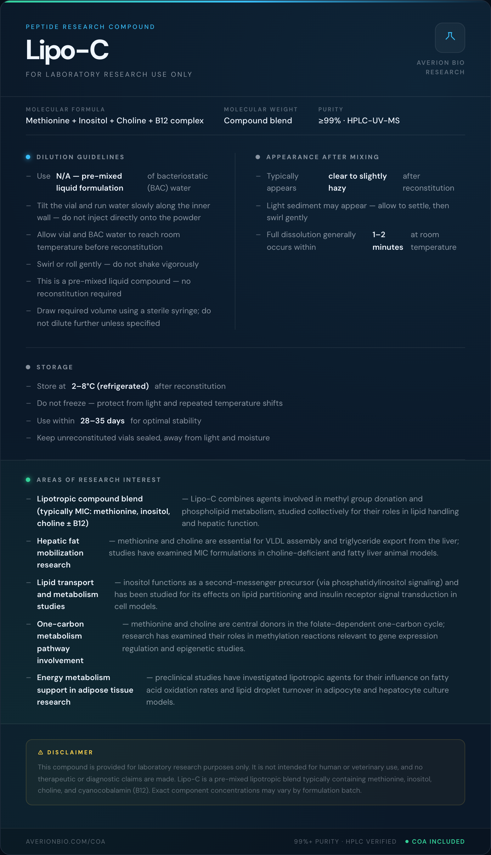 Lipo-C — info card