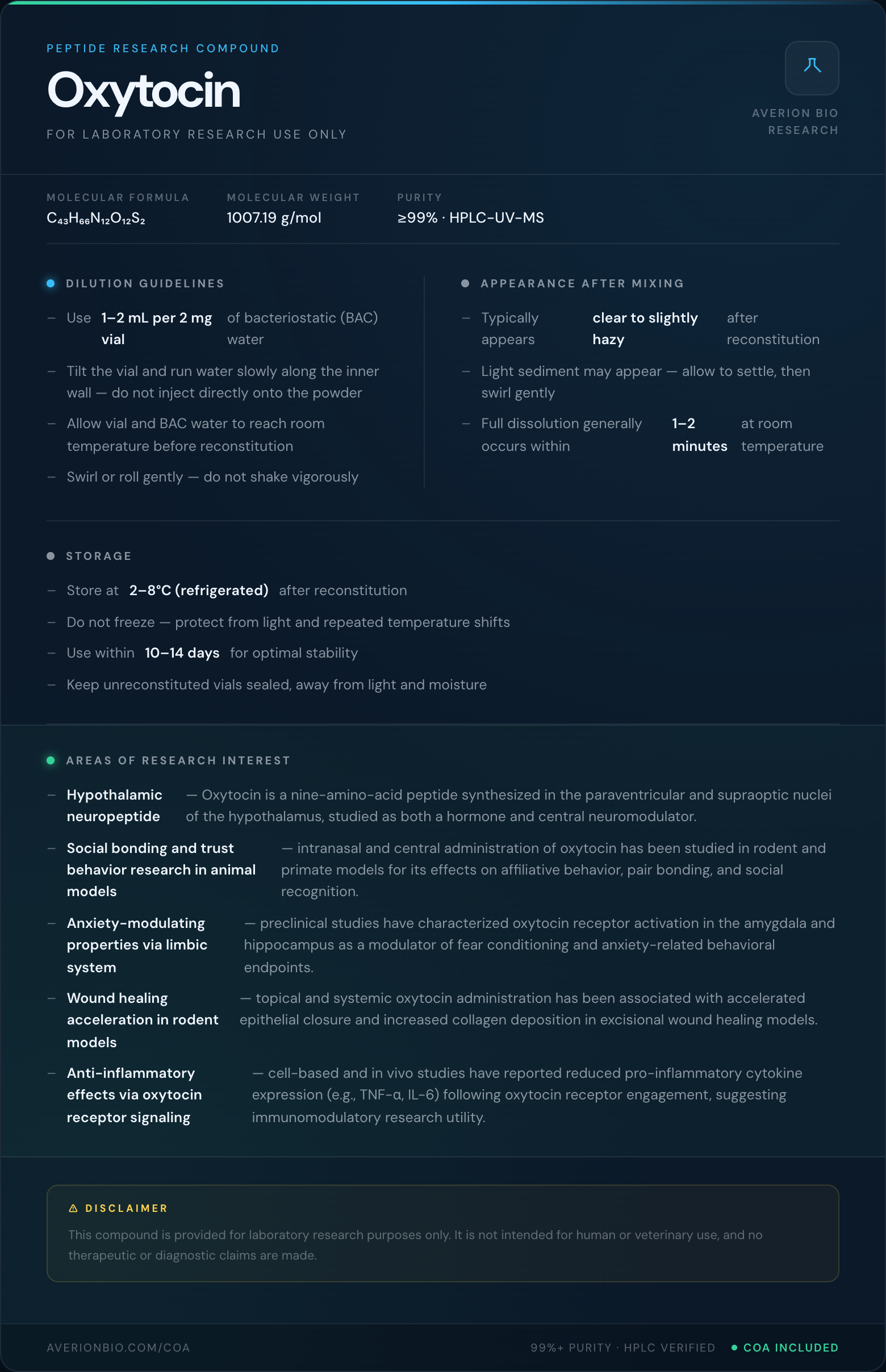 Oxytocin — info card