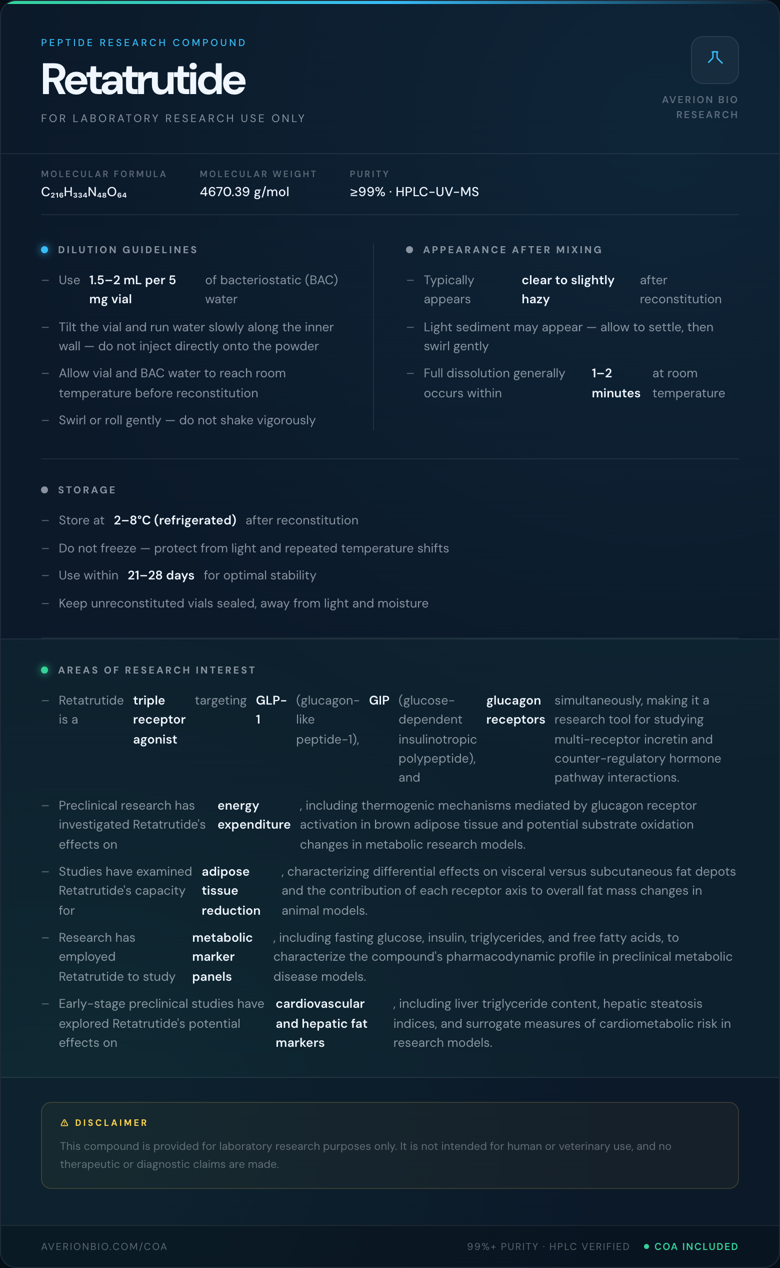 Retatrutide — info card