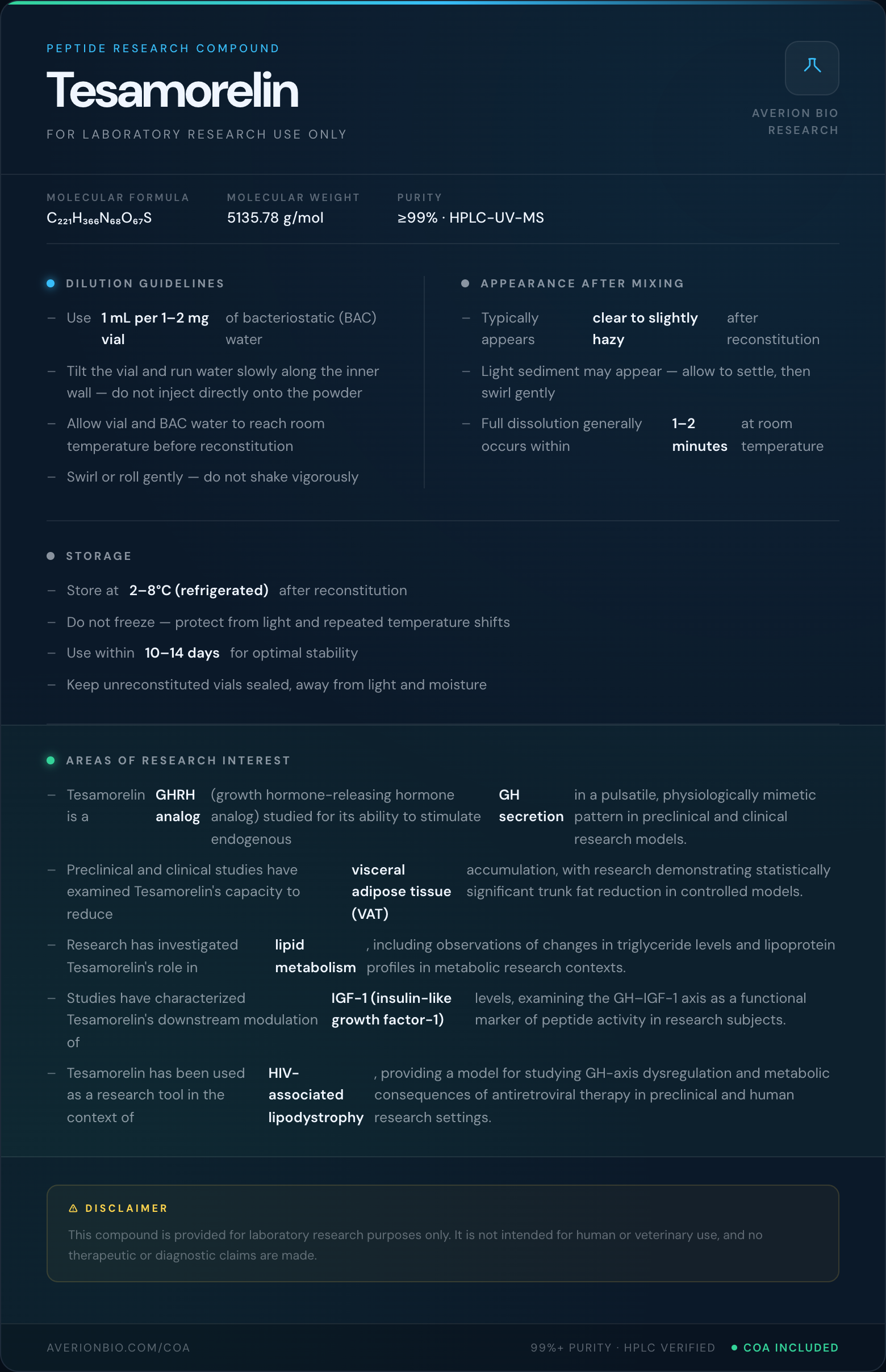 Tesamorelin — info card