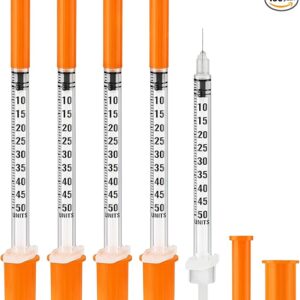 100 Pack 0.5ml/cc 31G 5/16Inch Syringes, Lab Syringes, Individual Package
